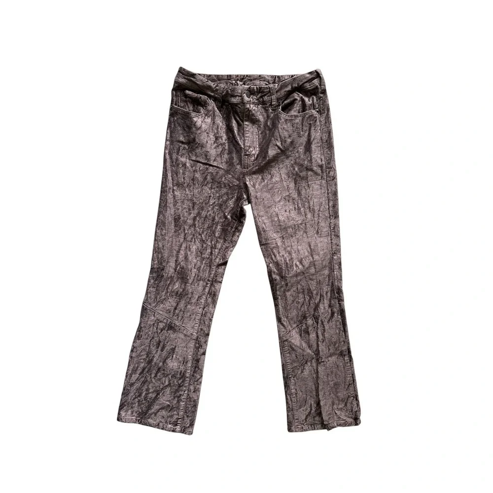 Free People Velvet Crop Flare Pants Size‎ 30 Brown Bronze Boho